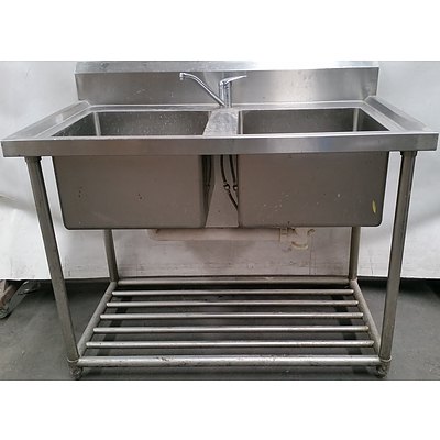 Commercial Stainless Steel Dual Sink