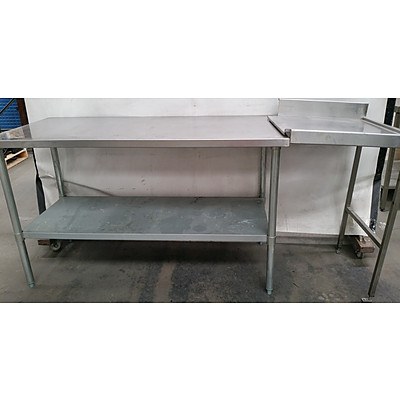 Commercial Stainless Steel Benches  - Lot of Two