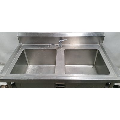 Commercial Stainless Steel Dual Sink