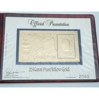 America's Cup Winner Gold Stamp 1987