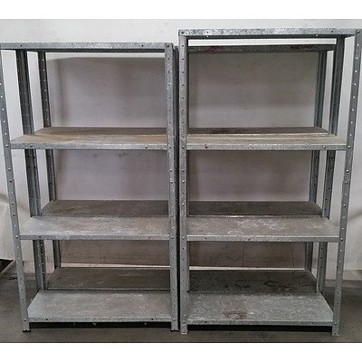 Metal Coolroom/Storeroom  Shelves  - Lot of Four