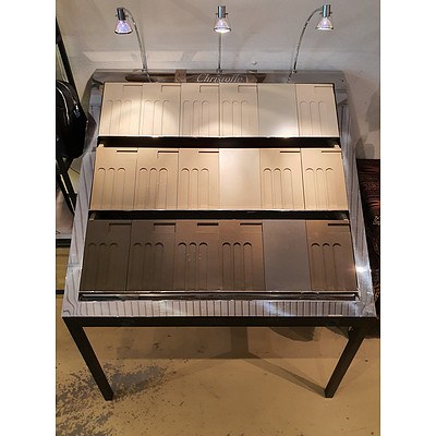Angled Display Table With Mirror Finish