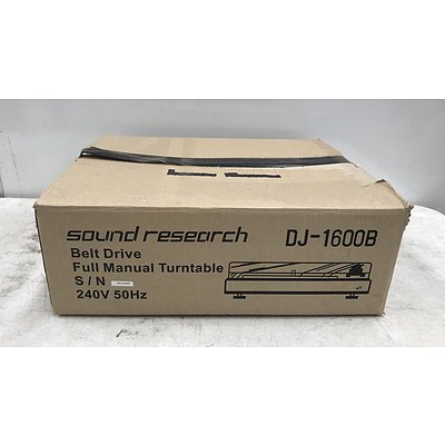 Sound Research Belt Drive DJ-1600B Full Manual Turntable