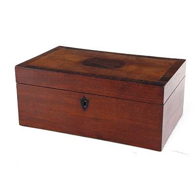 George III Mahogany and Zebrawood Crossbanded Box, Late 18th/Early 19th Century
