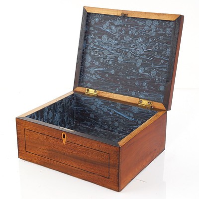 George III Mahogany and Ebony Strung Box, Late 18th/Early 19th Century