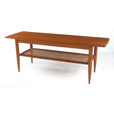 1960's Teak and Cane Coffee Table
