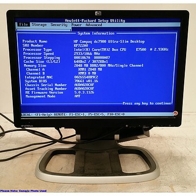 HP Compaq dc7900 Ultra-Slim Desktop Core 2 Duo (E7500) 2.93GHz Computer w/ 19-Inch LCD Monitor - Lot of 11