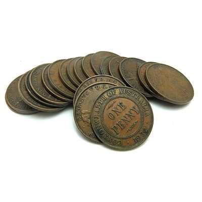 Australia: George V (1911-36) Pennies (X20)