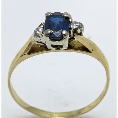 18Ct Gold Sapphire & Diamond Ring