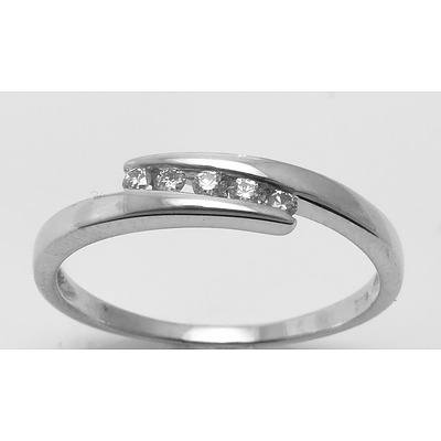 9Ct White Gold Diamond-Set Ring