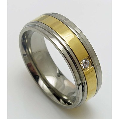 Titanium Ring - Gold Ion Plated Centre