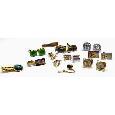 Collection Of Cuff Links, Tie Pins & Tie Bars