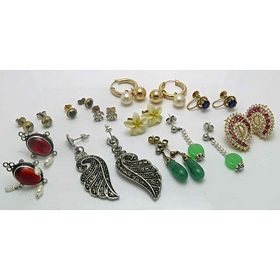 Collection Of Earrings, Incl Silver And One 9Ct Gold