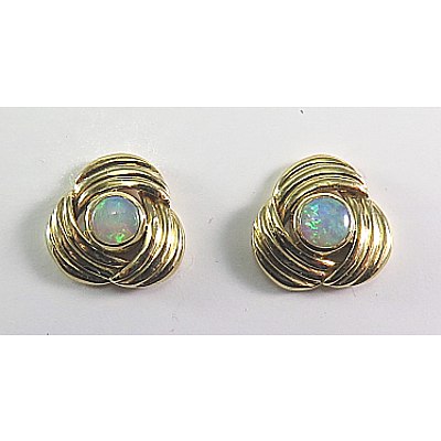 18Ct Gold Solid Aust Opal Earrings