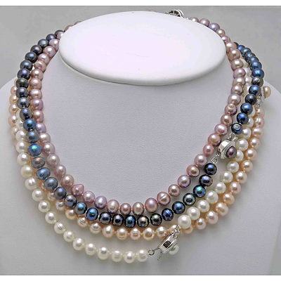 Set of 4 Cultured Pearl Necklaces
