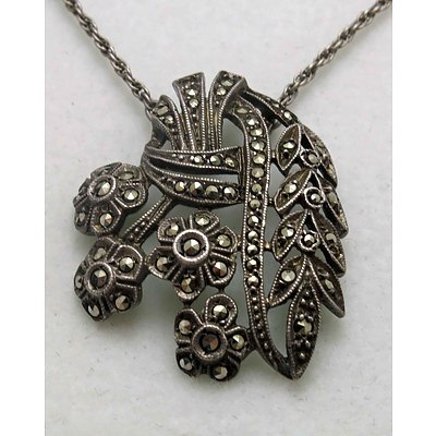 Vintage Marcasite Necklace Incl Matching Chain