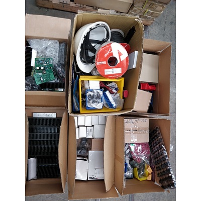 Bulk  lot of assorted AV accessories and electrical & circuitry equipment