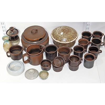 Collection Of Glazed Stoneware Studio Pottery