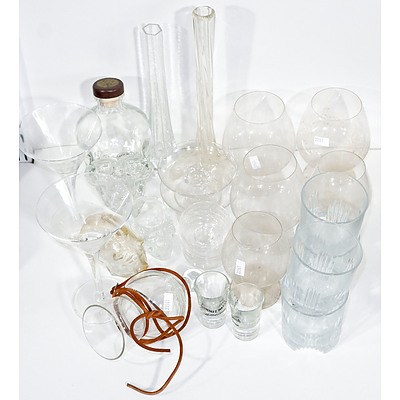 Collection Of Glassware, Including Pair Of Smirnoff Martini Glasses 