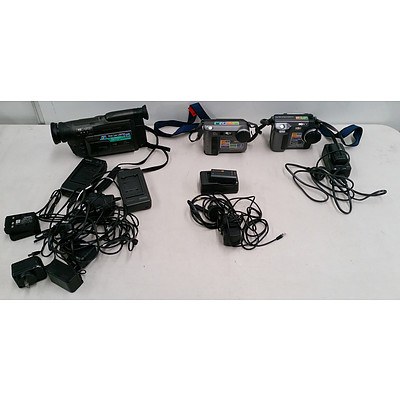Two Sony Cameras and Panasonic Video Camera
