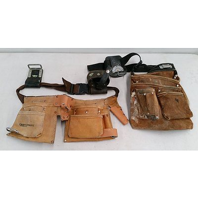2 Leather Tradies Belts, One Made in Australia