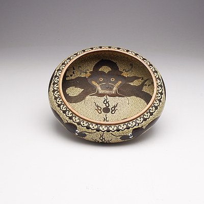 A Cloisonne Bowl with Dragon Motif