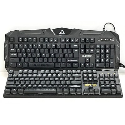 Lot of Four Armaggeddon Multi Colour LED Gaming Keyboards