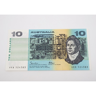 1985 Australian Ten Dollar Banknote - Johnston/Fraser