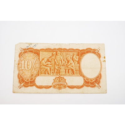 1939 Australian Ten Shillings Banknote - Sheehan/MacFarlane