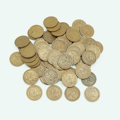 Lot of 62 - 1966 Australian One Cent Coins