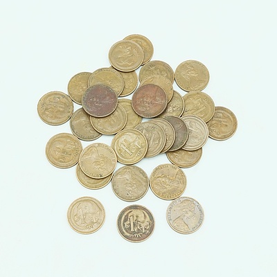 1967, 1968 & 1969 Australian One Cent Coins - 32 Coins