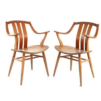 Set #1 of Four Dutch 1960s Plywood Chairs