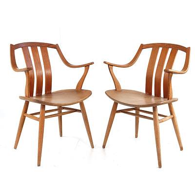 Set #1 of Four Dutch 1960s Plywood Chairs