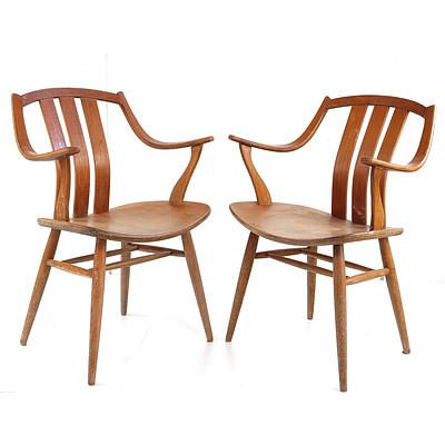 Set #2 of Four Dutch 1960s Plywood Chairs