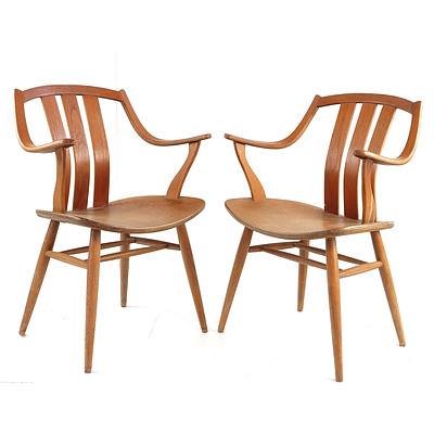Set #2 of Four Dutch 1960s Plywood Chairs