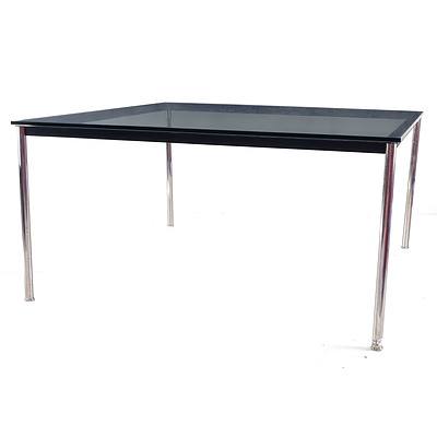 Replica Le Corbusier Glass Top Dining Table #1