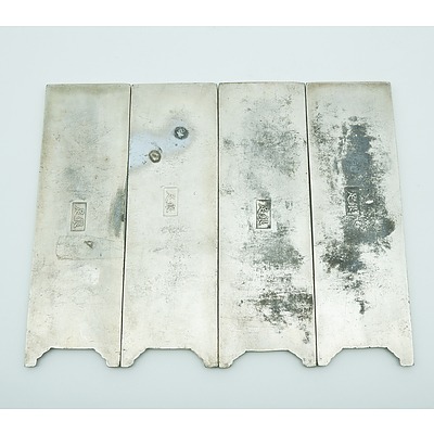 Four Chinese Metal Scroll Weights, Modern