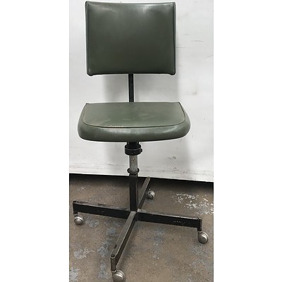 Green Faux Leather Desk Chair