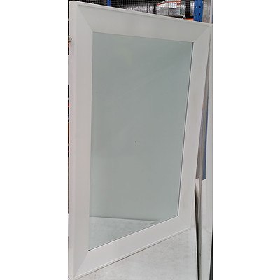 Large White Framed Mirror