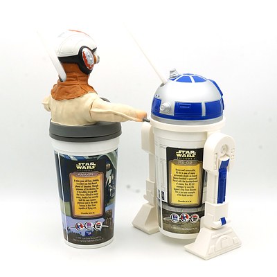 Two 1999 Star Wars Episode I The Phantom Menace Promotional Cups, Including R2-D2 and Anakin