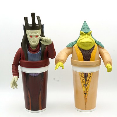 Two 1999 Star Wars Episode I The Phantom Menace Promotional Cups, Including Nute Gunray and Boss Nass