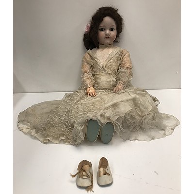 Vintage Porcelain Headed Doll