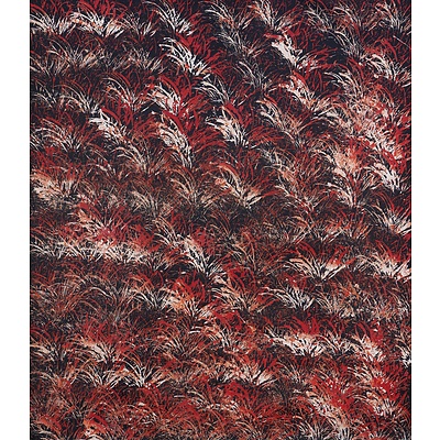 Trephina Sultan (1967-) Burning Grass, Acrylic on Canvas, Unframed