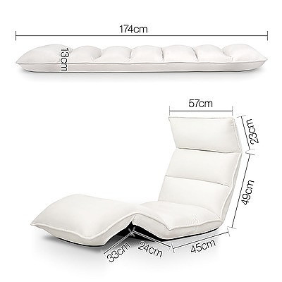 Lounge Sofa Chair - 375 Adjustable Angles - Ivory - Brand New
