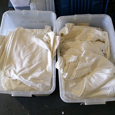 Large Lot of White and Cream Chair Covers