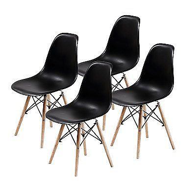 La Bella Replica Eames DSW Dining Chairs -Lot of Four - BLACK - Brand New