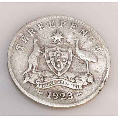 Aust: Silver Threepence 1923