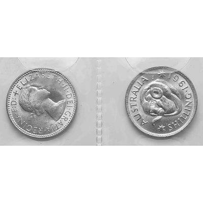 Aust: Silver Shillings 1961 (X2)