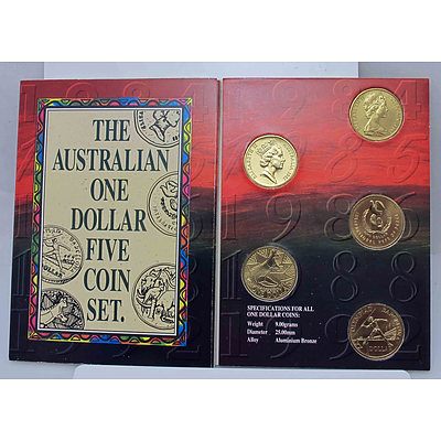 Australia One Dollar Five Coin Set