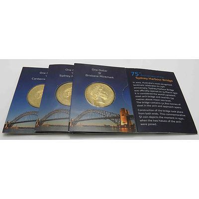 Three 2007 75th Anniversary of Sydney Harbour Bridge $1 Coins